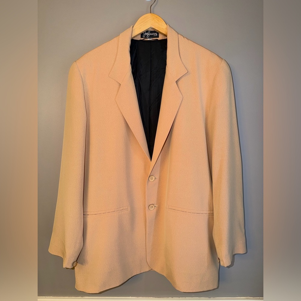 Joe Bananas Silk Oversized Blazer Jacket - Tan/Camel - Size M MSRP $2800